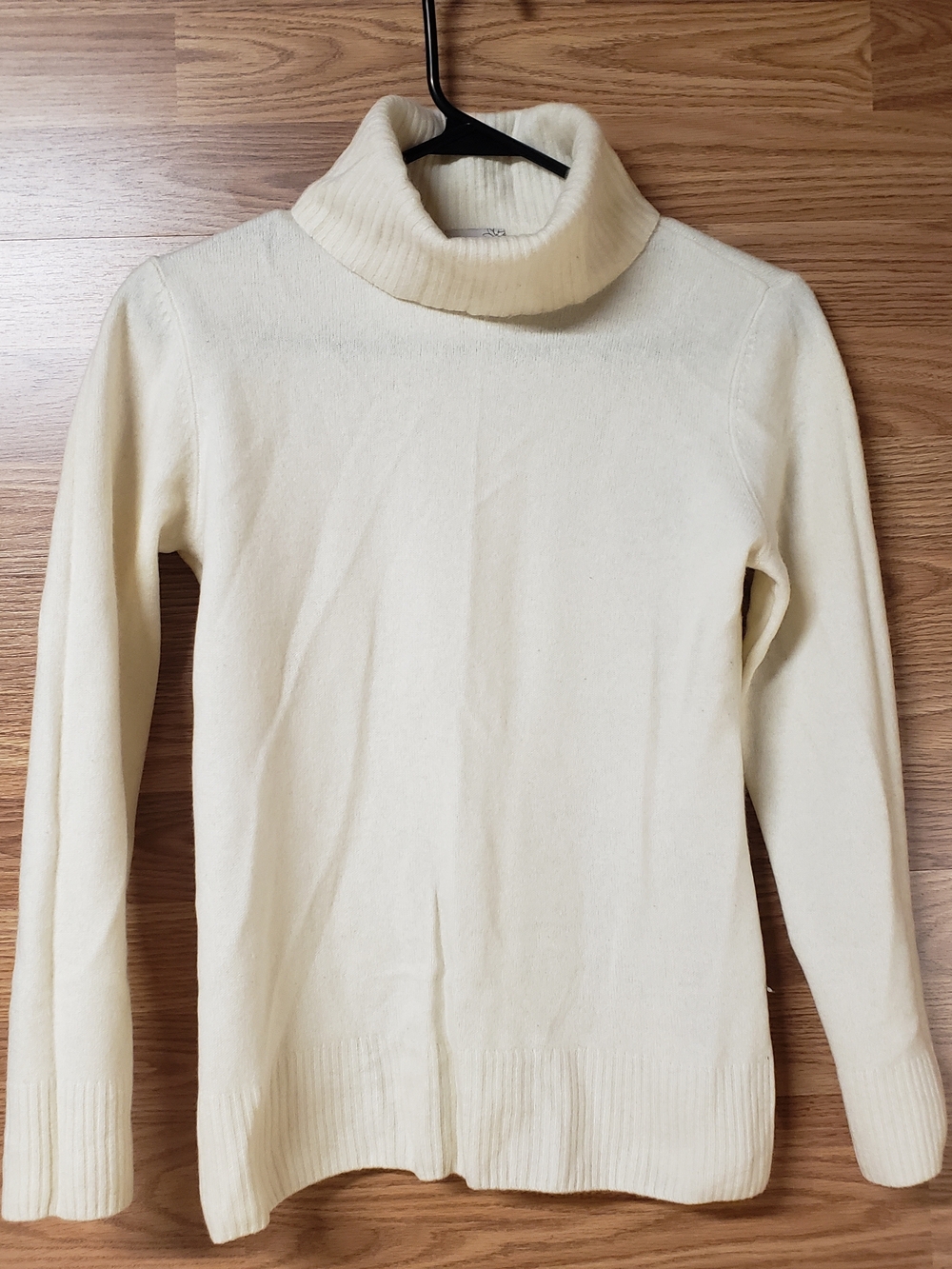 Caslon Cream Cowl Neck Turtleneck Sweater 100% Cashmere